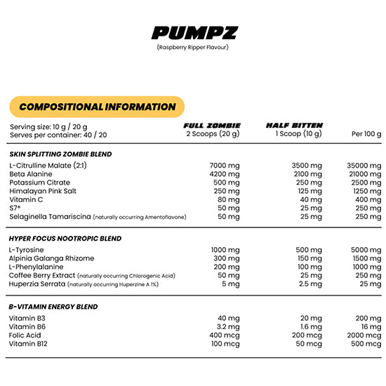 Zombie Labs | PUMP Non-Stim Pre Workout