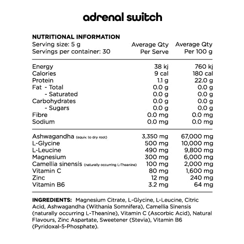 Switch Nutrition | Adrenal Switch Powder - Magnesium Support