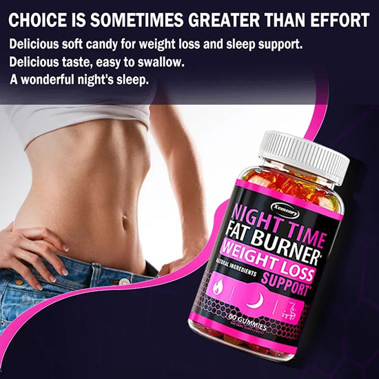 Nighttime Fat Burning Gummies - Burn Fat, Promote Metabolism, Healthy Weight Management, Improve Immunity