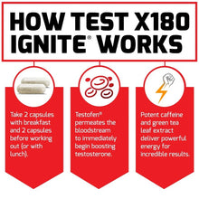 Load image into Gallery viewer, Test X180 Ignite Booster and Fat Burner Enhances Male Vitality Supports Burning Fat and Building Muscle
