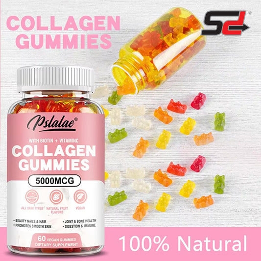 Collagen Gummies - Promote Hair Growth, Skin Care, Brighten Skin Tone, Hydrolyze Skin, Help Nail Bone Joints