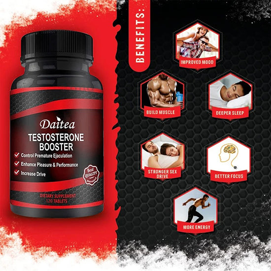Testosterone Booster - Male Muscle Boosters - Help Improve Performance, Muscles, Endurance, and Energy Support, and Improve Physical Fitness