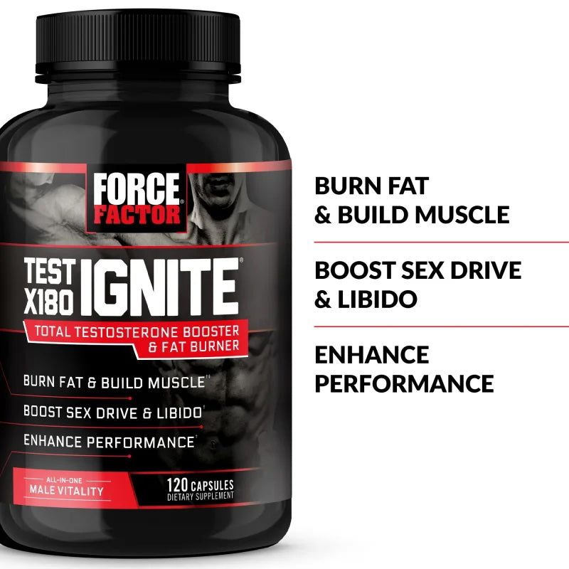 Test X180 Ignite Booster and Fat Burner Enhances Male Vitality Supports Burning Fat and Building Muscle