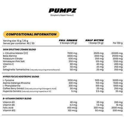 Zombie Labs | PUMP Non-Stim Pre Workout