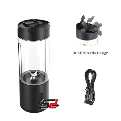 Mini Portable Blender & Unique Drink Spout - BLACK