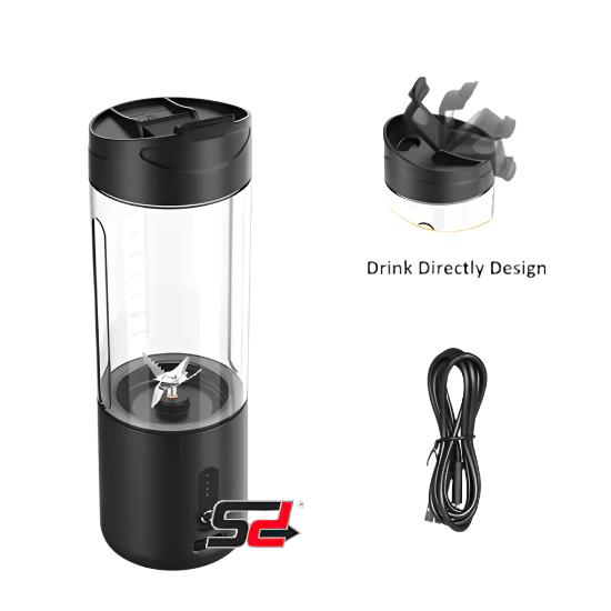 Mini Portable Blender & Unique Drink Spout - BLACK