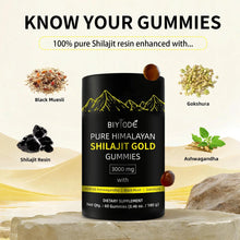 Load image into Gallery viewer, Pure Himalayan Shilajit Gummies Gold for Men &amp; Women Energy &amp; Immune System Minerals Supplement
