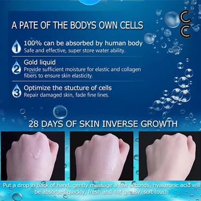 Anti Aging Peptides | Serum for Face (8 vials per order) for Moisturising Hyaluron Acid Vitamin C Six Peptide Q10 VC Facial Essence Skin Care