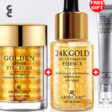Load image into Gallery viewer, 24K Gold Serum (3 piece set) for Moisturising and Hydrating Dark Circles Eye Cream Face Essence Skin Care Products

