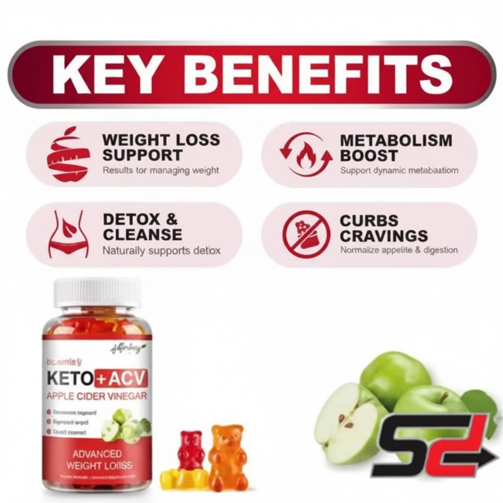 Keto dietary gummies for weight loss, metabolism boost, detox & clarity, and curb cravings. 