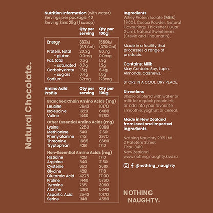 Nothing Naughty | NZ Whey Protein Isolate - 1kg Jar