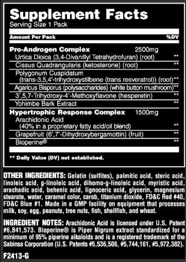 ANIMAL TEST Pro Hormone Supplement INFO Panel